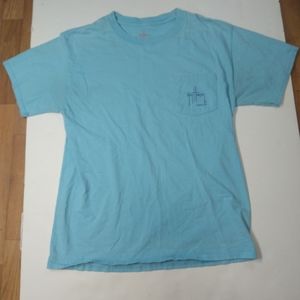Guy Harvey Logo Front Pocket Proudly Southern T Shirt Light Blue Men's Sz Medium